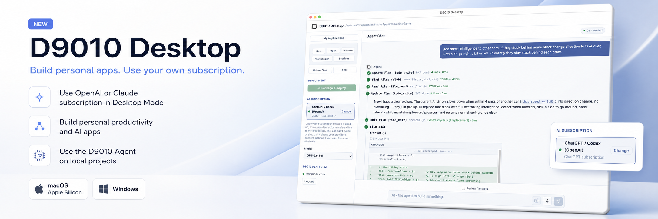 Introducing D9010 Desktop - Build Personal Productivity & AI Apps